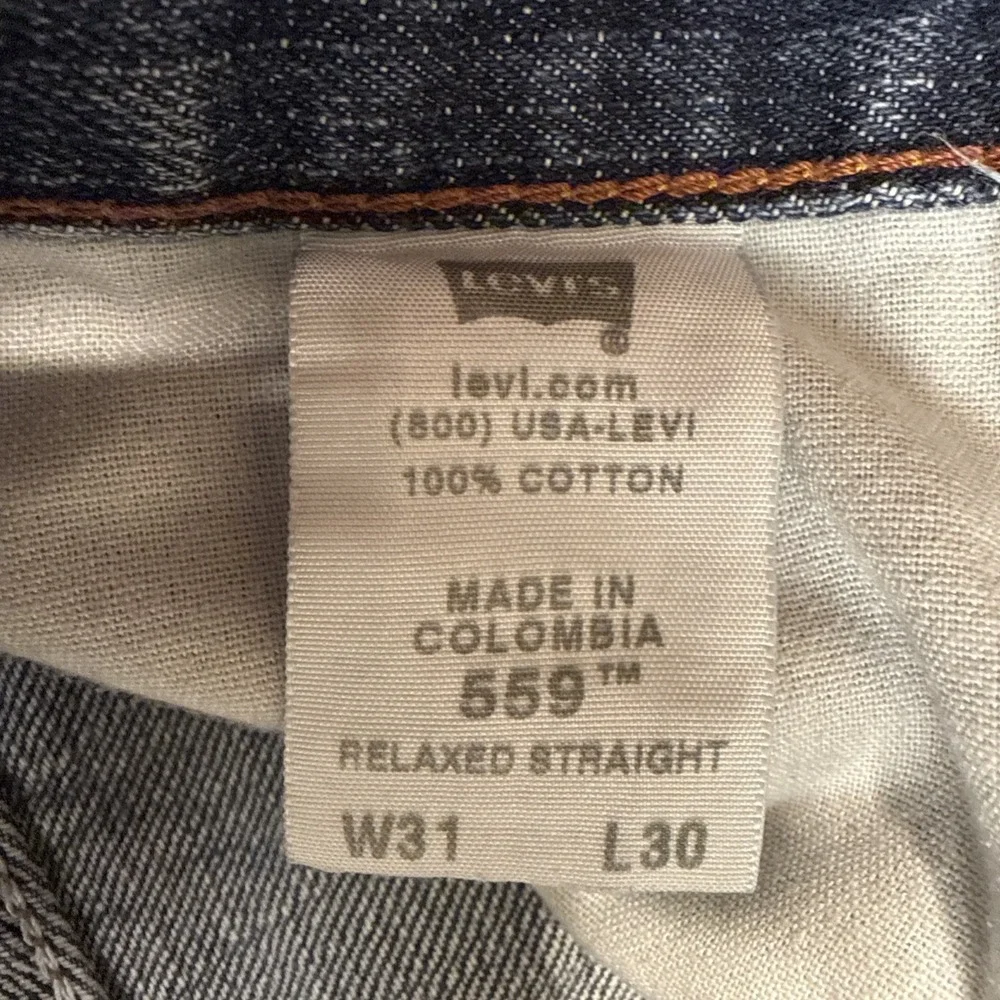 Levis 505 Regular Fit Mens Jeans 31x30 Blue Straight Leg Workwear (Stain)